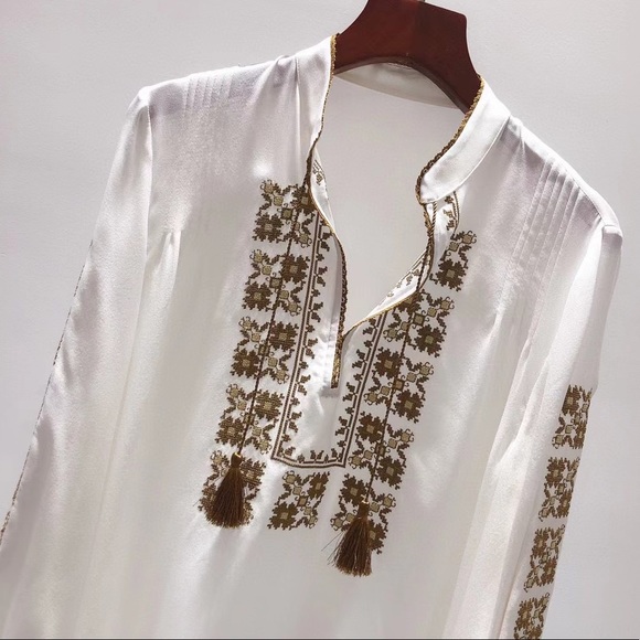 Nili Lotan Silk top embroidery-brand new S - Picture 5 of 14